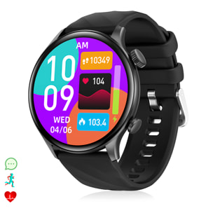 Smartwatch ZW63 con llamadas bluetooth, termómetro, glucosa en sangre y corona multifunción.