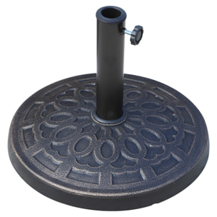 Pied de parasol résine 12 kg - pour mât de Ø 38/48 mm - Ø 44 x 34H cm - bronze