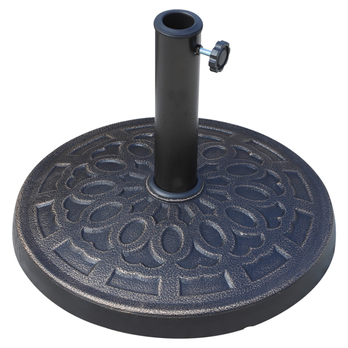 Pied de parasol résine 12 kg - pour mât de Ø 38/48 mm - Ø 44 x 34H cm - bronze