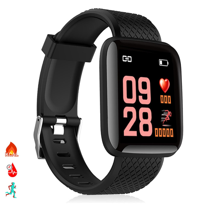 DAM .Brazalete inteligente ID116 Bluetooth 4.0 pantalla color, monitor cardiaco, pulso y modo multideporte