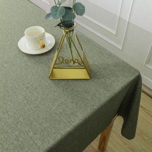 Nappe rectangulaire enduite et anti tache - Vert Olive
