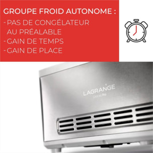 Turbine à glace LAGRANGE Glaces Pro 2L double cuve 419022