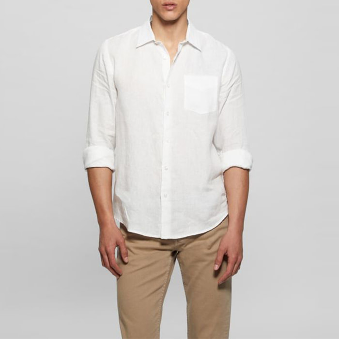 Chemise Island - coupe ajustée - 100% lin - blanc