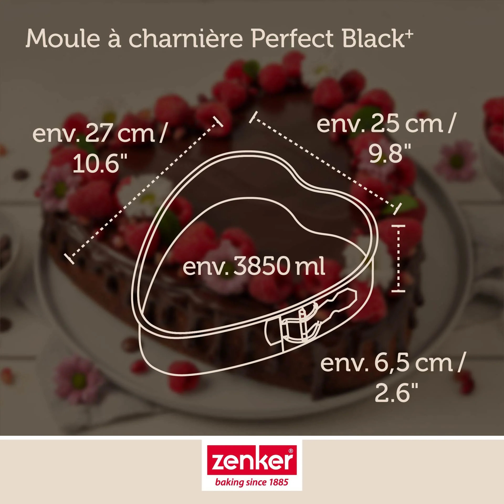 Moule à Charnière en Forme de Cœur 24 x 28 x 7 cm Zenker PerfectBack+