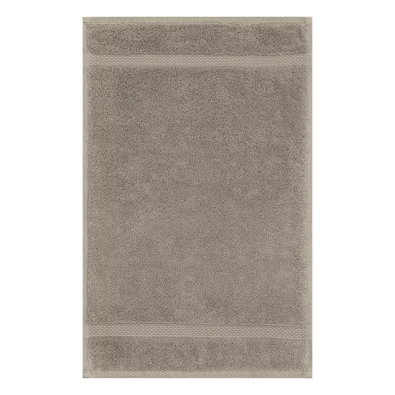 Serviette invites pur coton 550 g/m² uni beige Elea chataignes