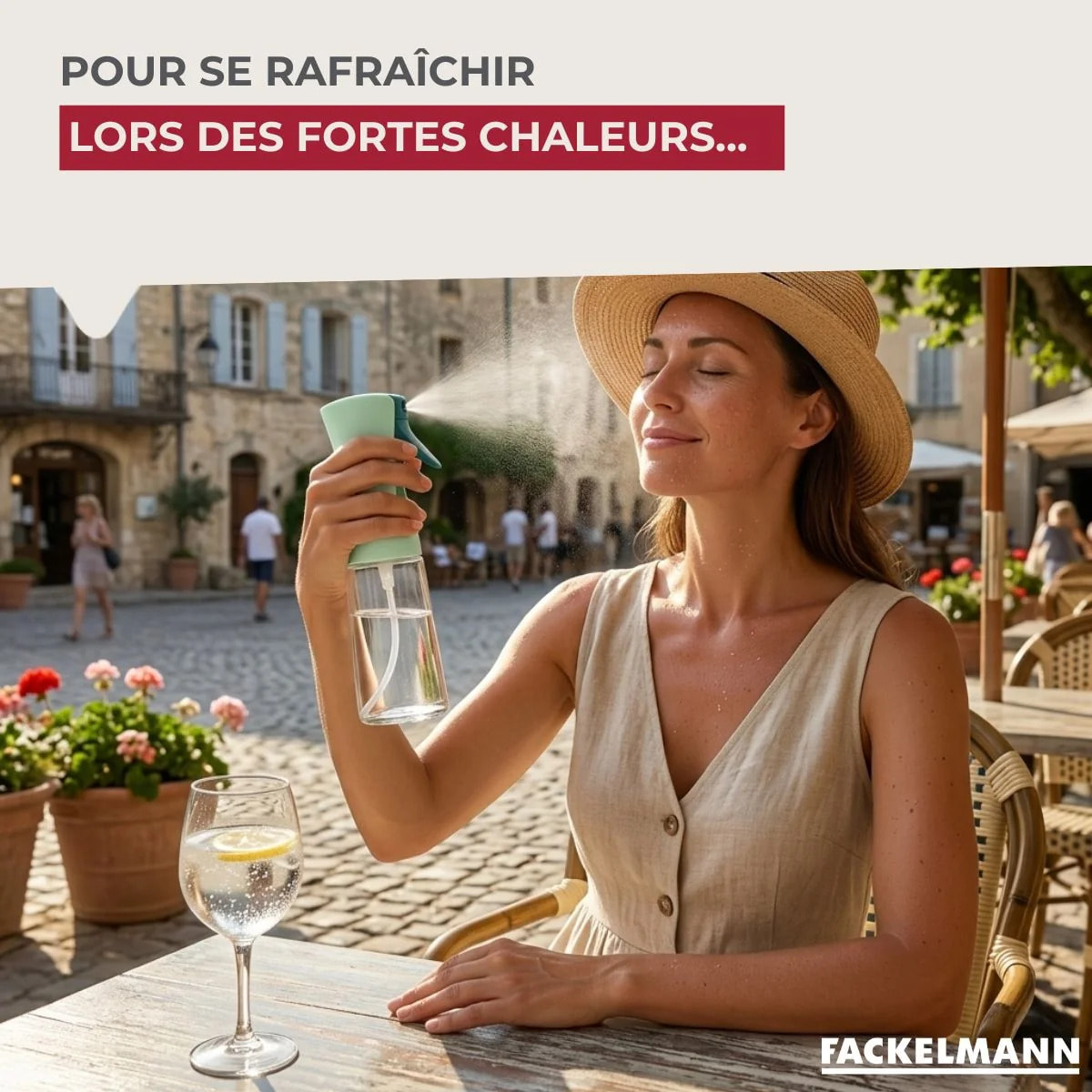 Vaporisateur rechargeable multifonctions en verre Fackelmann Océan