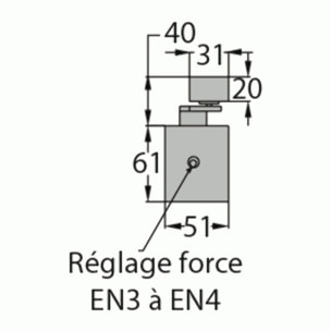 Ferme-porte GROOM 3400 - Bras anti-vandalisme - Argent - GR340511