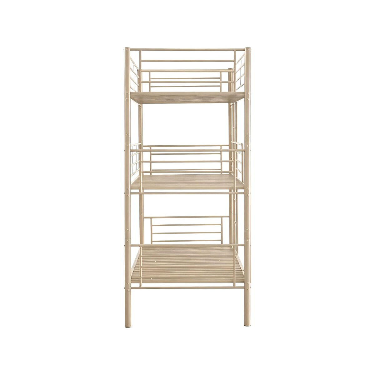 Lit superposé en métal triple "HAVIN" - 90 x 190 cm - Taupe