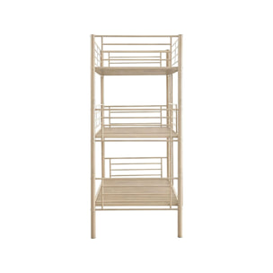 Lit superposé en métal triple "HAVIN" - 90 x 190 cm - Taupe