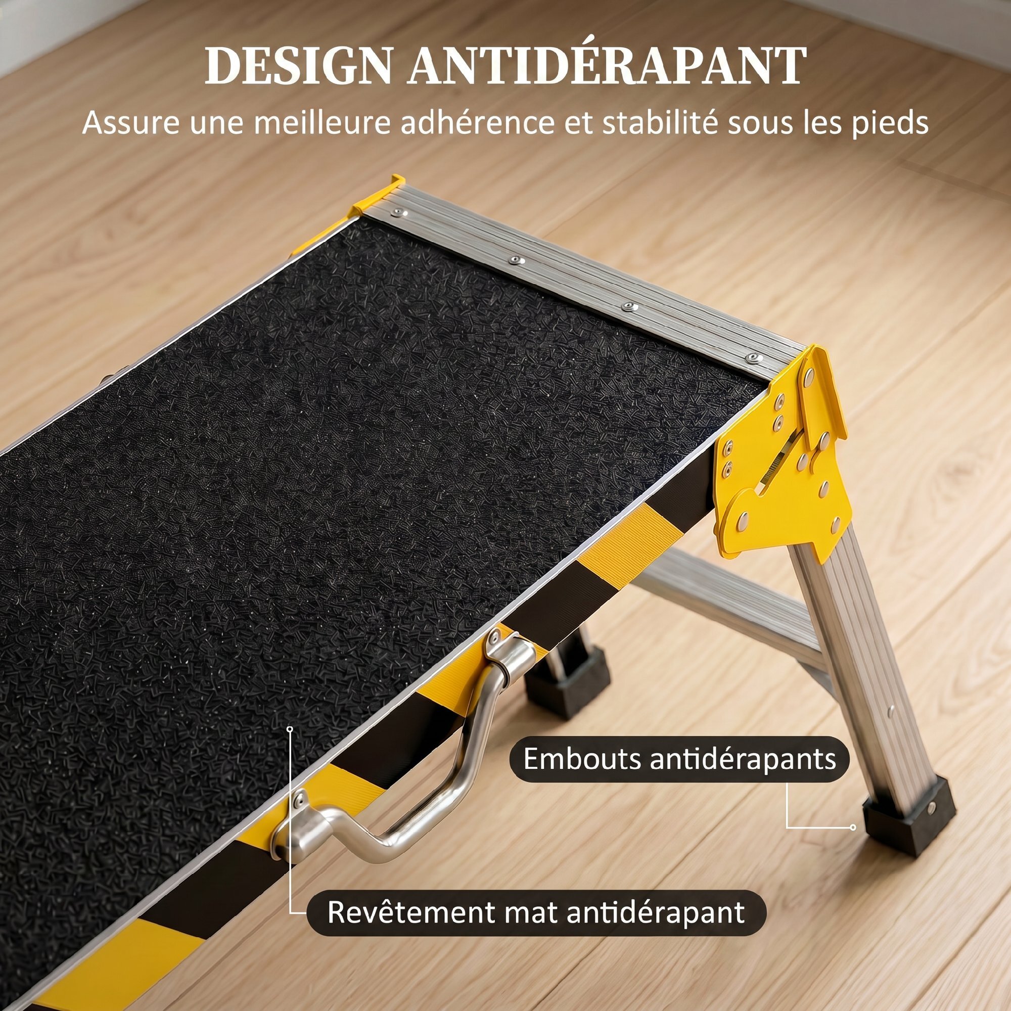 Plateforme de travail pliable - banc de plaquiste - max. 150Kg - 110 x 32 x 50 cm - alu