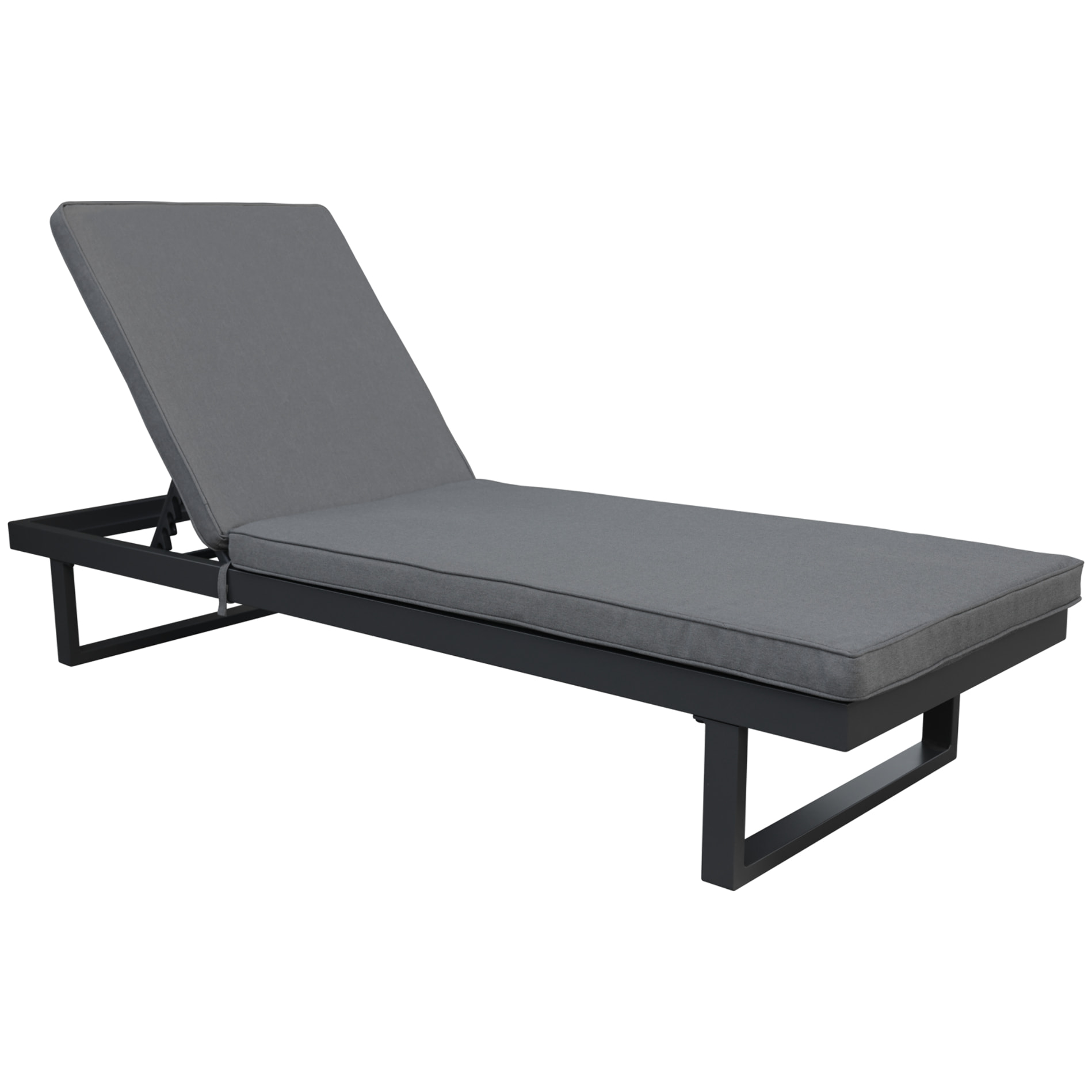 Bain de soleil en aluminium avec coussin gris PALOMINOS