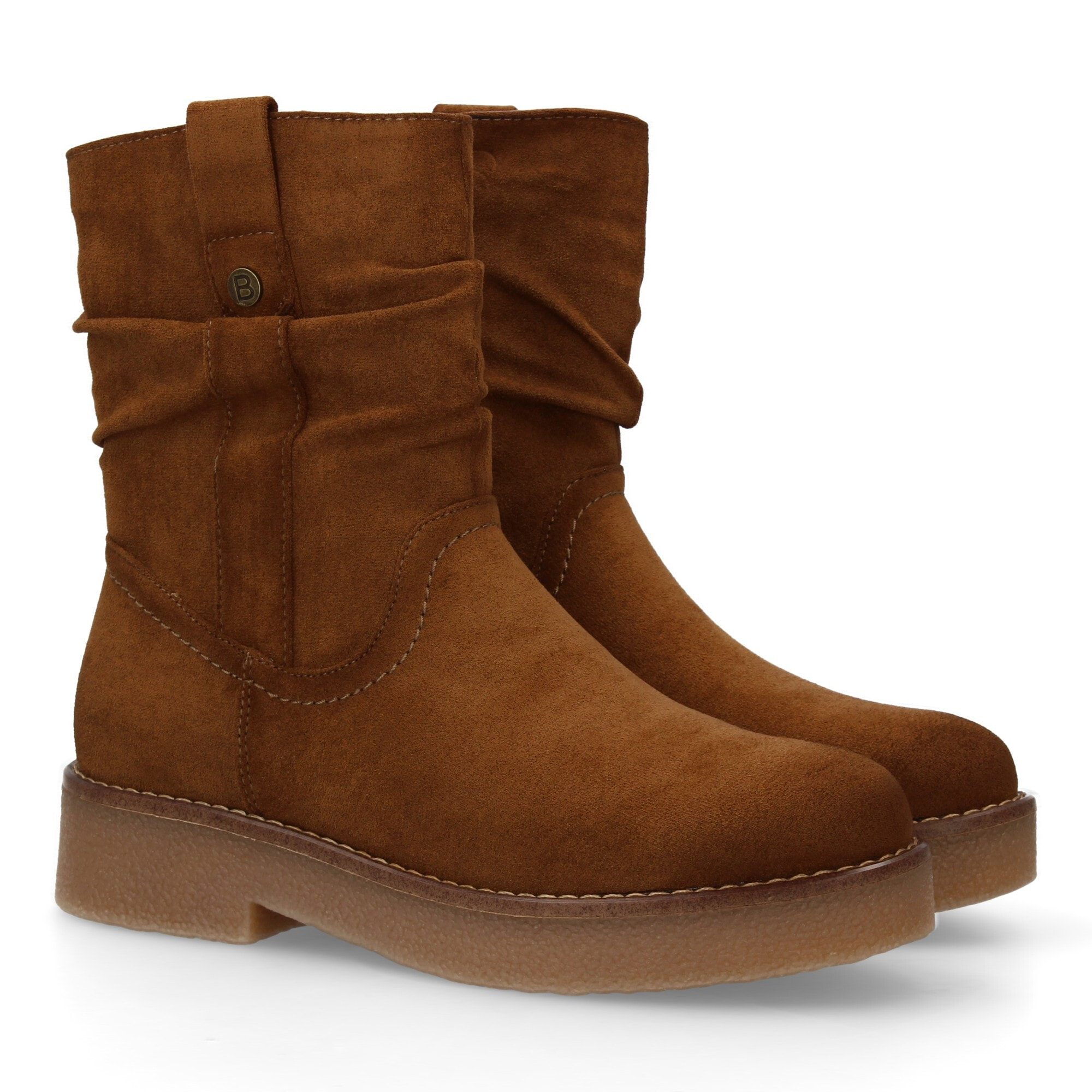 Botines planos para Mujer, cómodos y elegantes, diseño moderno con caña arrugada