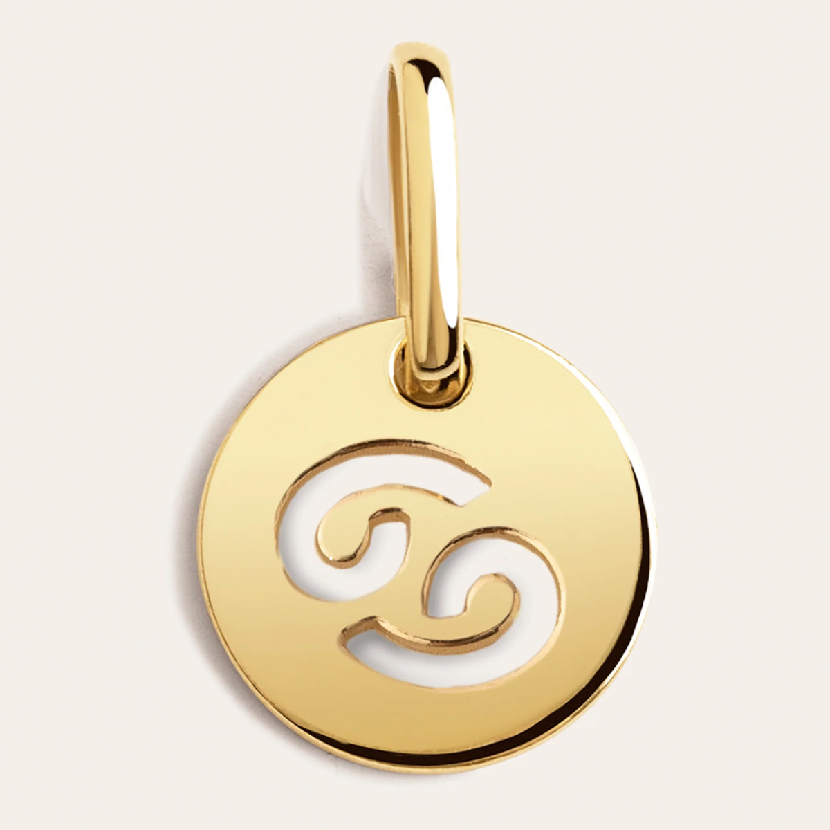 Charm Mini Medallion Zodiaco Plata Baño Oro