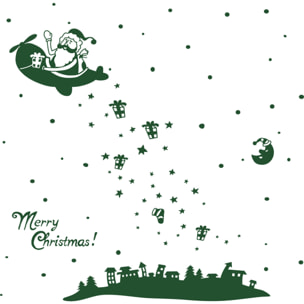 Sticker Ambiance merry christmas - vert - Autocollants adhésifs noël - décoration fêtes