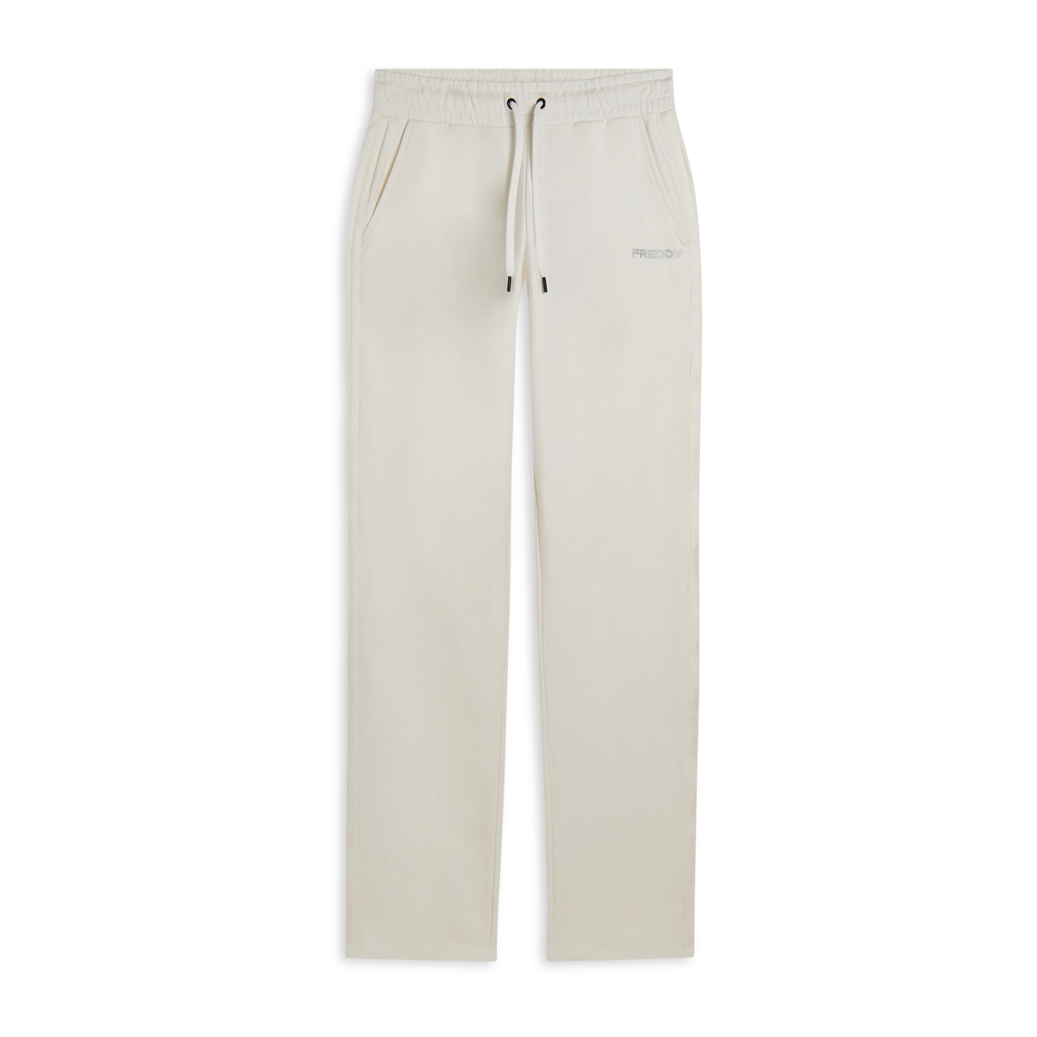 Pantaloni comfort con gamba dritta e stampa laterale