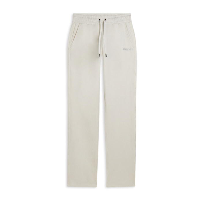 Pantaloni comfort con gamba dritta e stampa laterale