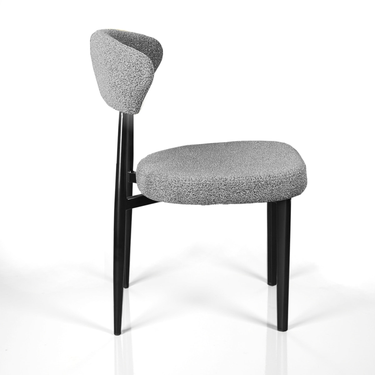 Lot de 2 chaises de salle à manger Tomasucci MELANIA, en tissu, gris, 57 × 48 × 81 cm