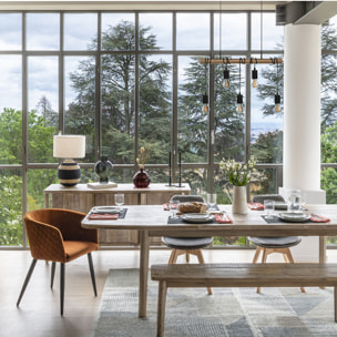 Fauteuil "Marlo" ambre en velours