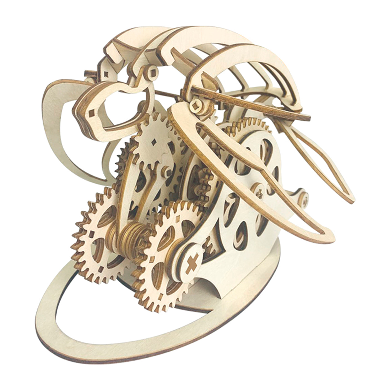 Modello in legno 3D, design di tartaruga meccanica. 200 pezzi.