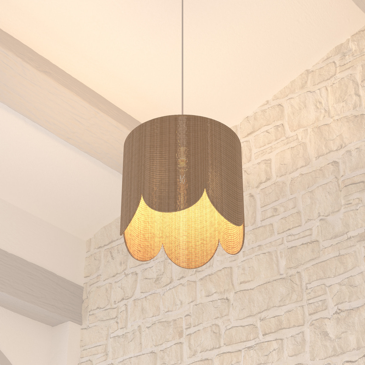 Suspension "Janice" D38cm beige