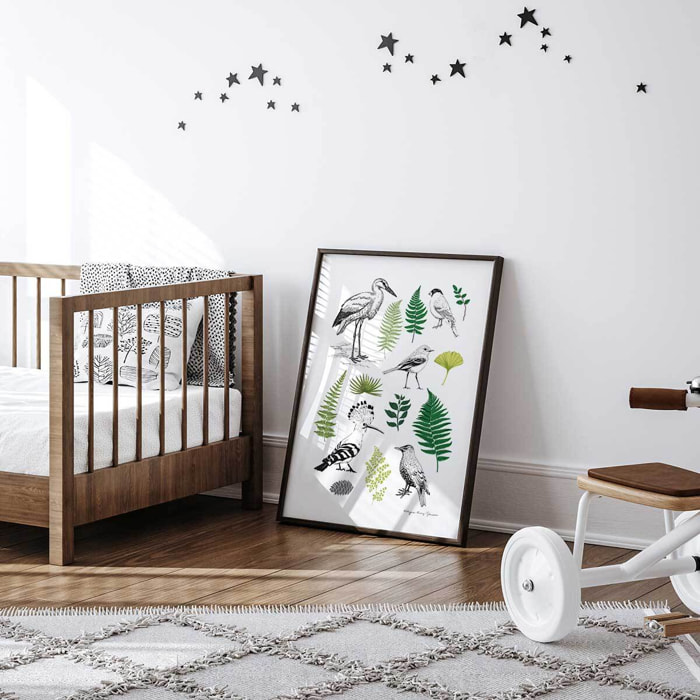 Affiche enfant tableau de la nature Affiche sous cadre noir