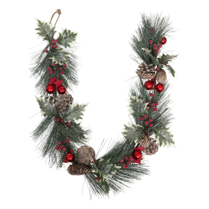 Guirlande Nature bois branches 1,5m rouge