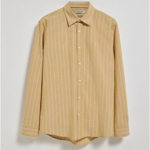 Camisa color mostaza St James a rayas regular fit con logo Rigby Go