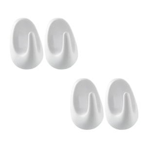Crochets adhésifs en plastique lot de 4, dimensions 5 cm résistants et pratiques pour tous vos besoins Fackelmann Tecno