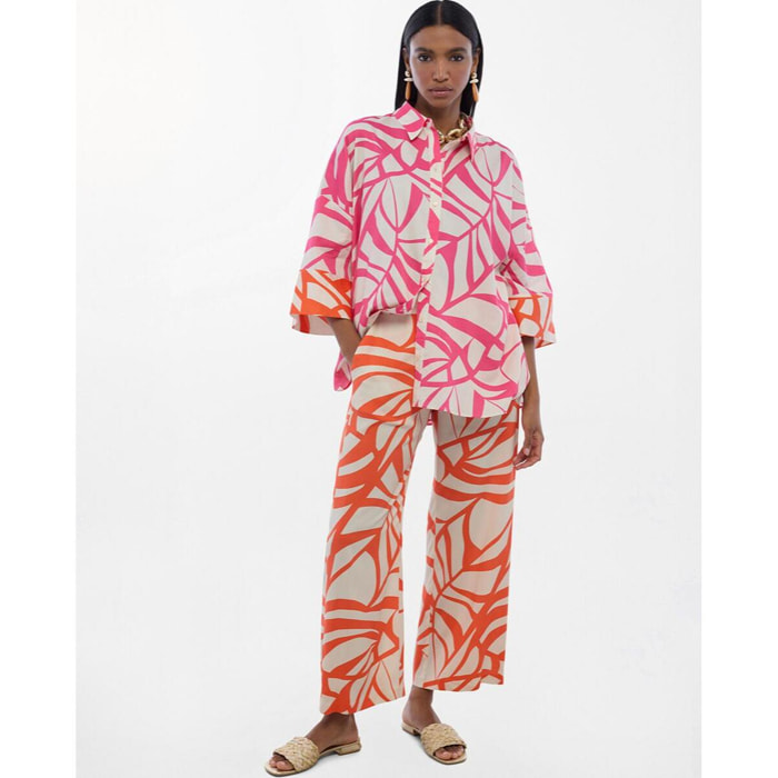 Culotte con stampa foglie