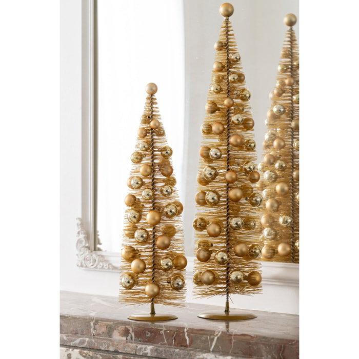 J-Line arbre boules de Noël - synthétique - doré - small
