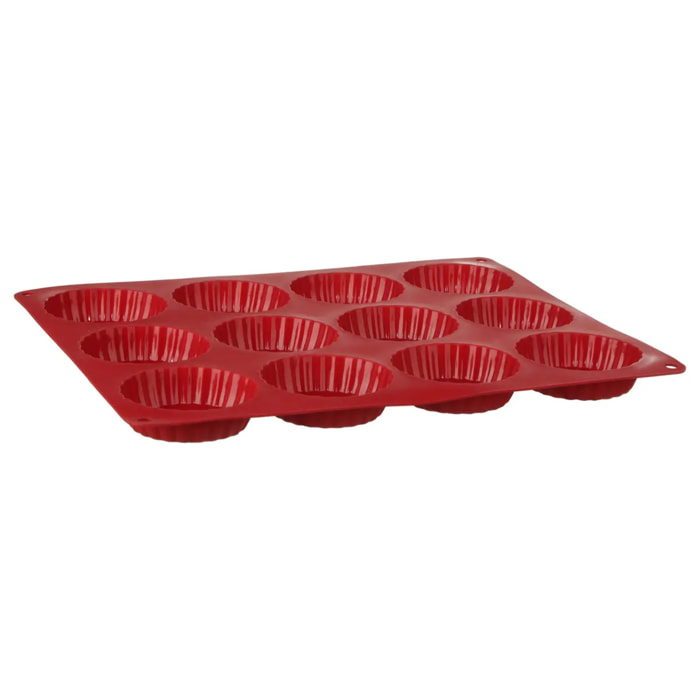 Moule 12 tartellettes silicone- Rouge Silicone Pro