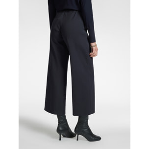 Elena Mirò - Pantaloni cropped in jacquard stretch - Blu