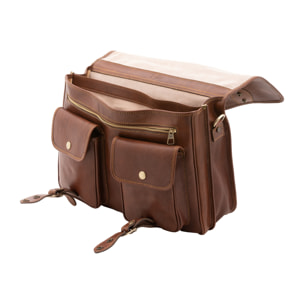 Borsa a mano  unisex In Vera pelle Made in Italy 25x38x10 cm