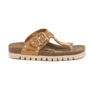 Sandalia Plataforma Cuero Mujer BILLOWY MARRON