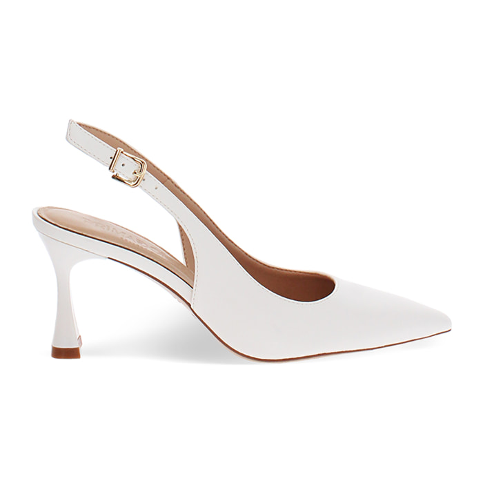 Décolleté bianche tacco 7,5 cm