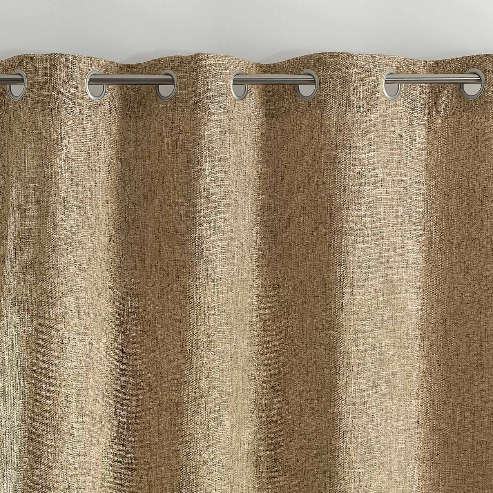 Rideau d'ameublement uni et natté - Ficelle