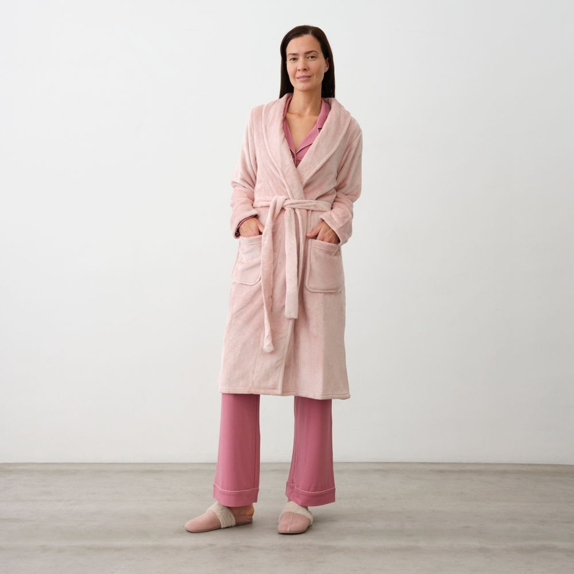 Bata tejido polar Cosal color rosa Poliéster