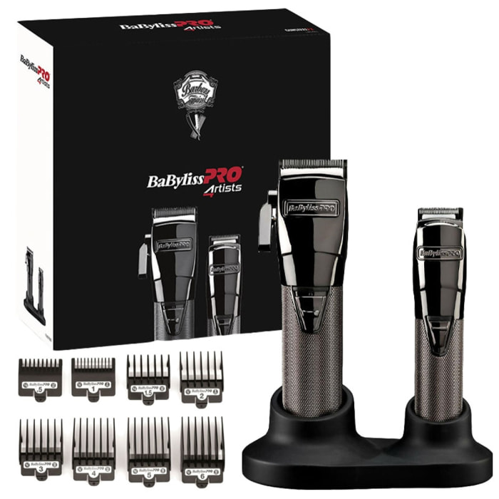 BABYLISS Pro Set Professional Clipper + Trimmer Dual Charging Gunsteel FX8705E