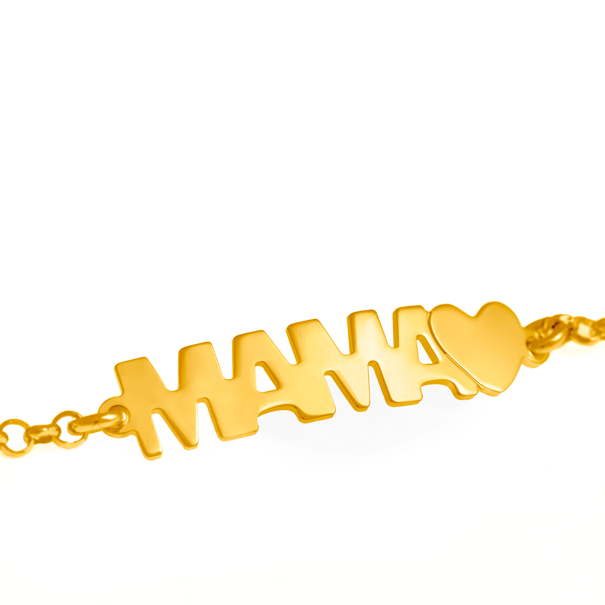 Pulsera de Plata de Ley 925 con inserción de colgante MAMA+CORAZON