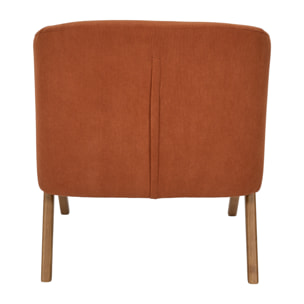 Fauteuil - HOME DECO FACTORY - Jules - Côtelé - Confortable - Terracotta