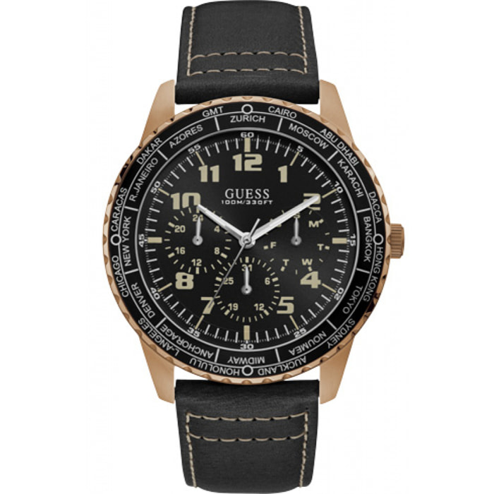 Reloj Guess W1170G2 Hombre Analogico Cuarzo con Correa de Cuero