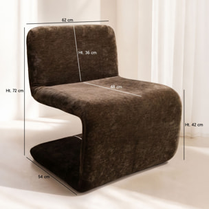Fauteuil en tissu chenille cacao AXO