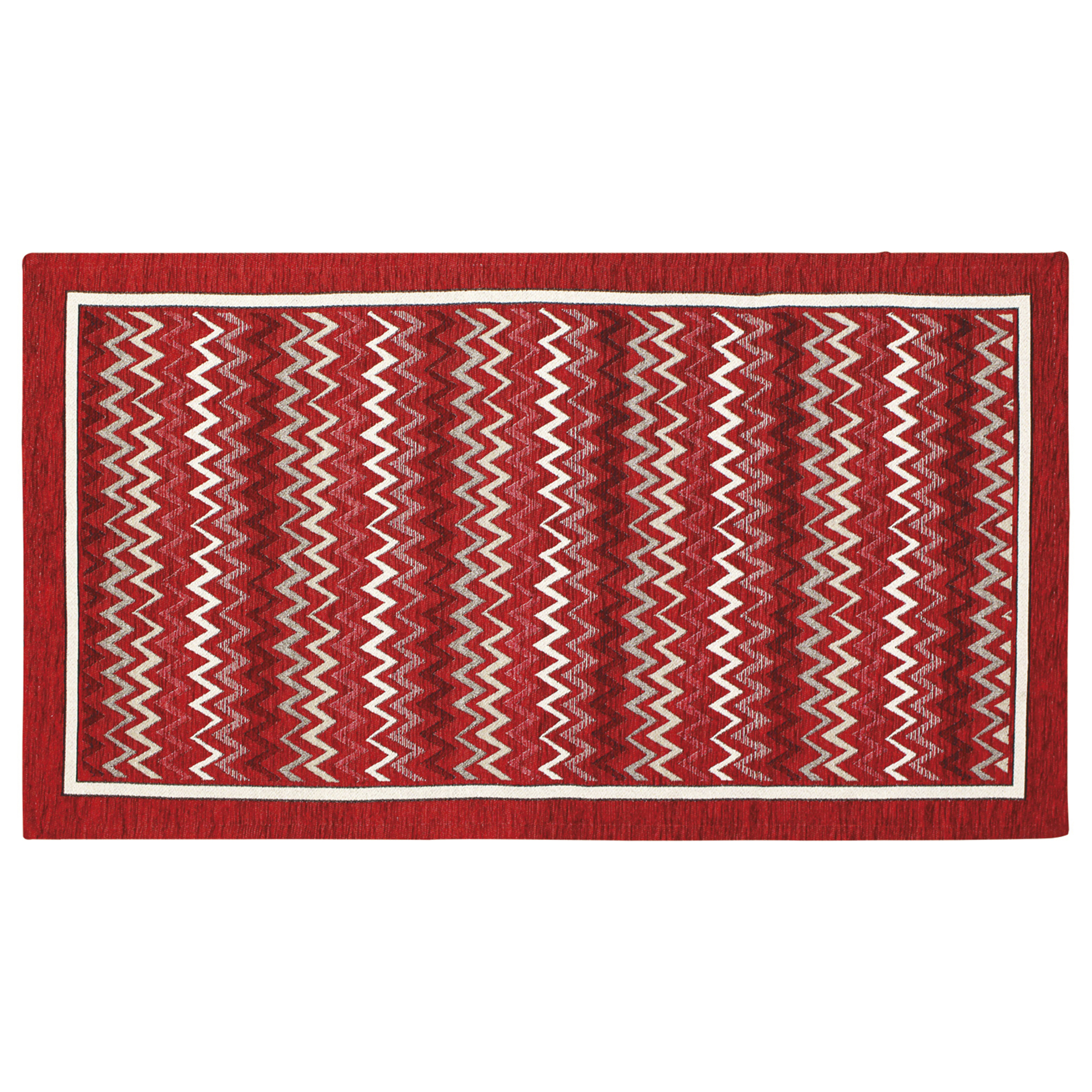 TAPPETO DA CUCINA DIS.ZIG ZAG COL.ROSSO DON GIOVANNI 57X85 CM ANTISCIVOLO