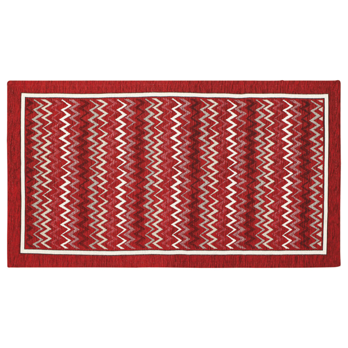 TAPPETO DA CUCINA DIS.ZIG ZAG COL.ROSSO DON GIOVANNI 57X85 CM ANTISCIVOLO