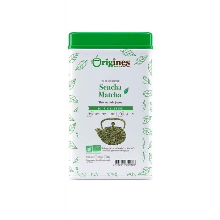 Sencha/Matcha - Thés verts Bio du Japon - Boîte Métal 100g