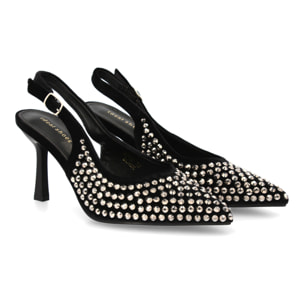 Zapato de salón punta fina y pedrería