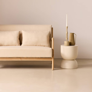 Banquette scandinave 2 places bois et tissu LORENS
