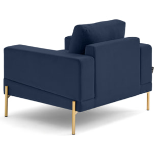 Isaure - fauteuil en velours - Bleu marine