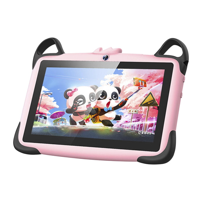 Tablet per bambini WiFi K717. Sistema operativo Android 7. Schermo da 7 pollici 1024x600px. MTK Quad-Core 1 GB di RAM + 8 GB. Doppia fotocamera.