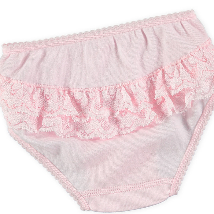 Braguita Niña Volantes Puntilla Rosa Talla 10